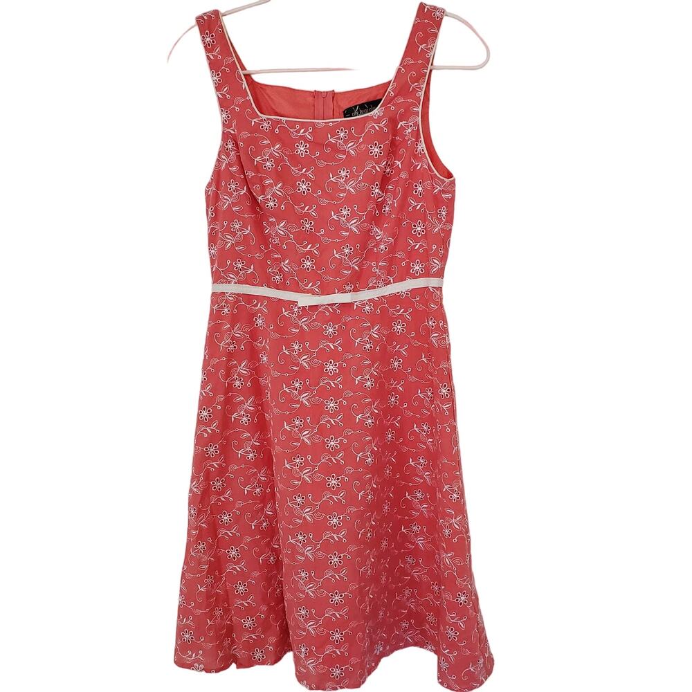 City Triangles Coral Eyelet Square-neck Sundress Size 9
